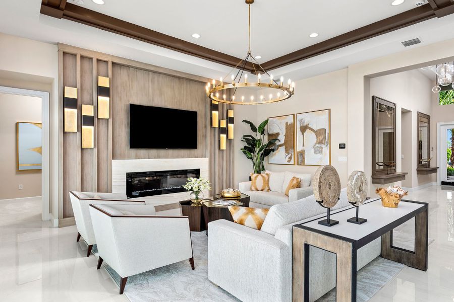 Representative furnished interior of a home built from the Oracle by GL Homes in Apex at Avenir, Palm Beach Gardens (Image 9).