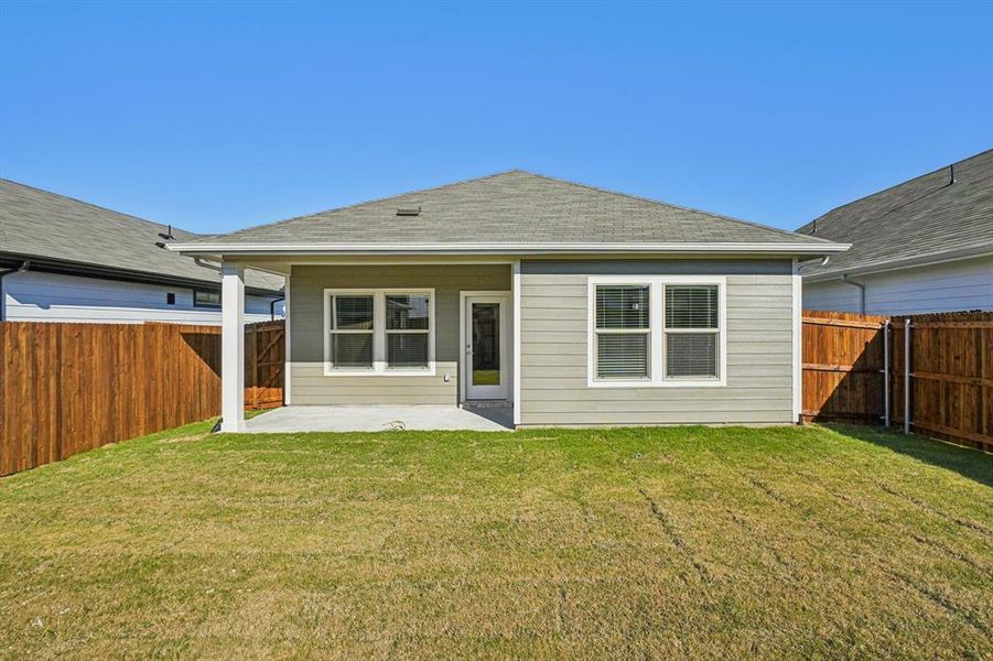 Exterior details and patio area of a home in Trails of Lavon - Spring Series, Lavon (Image 4).