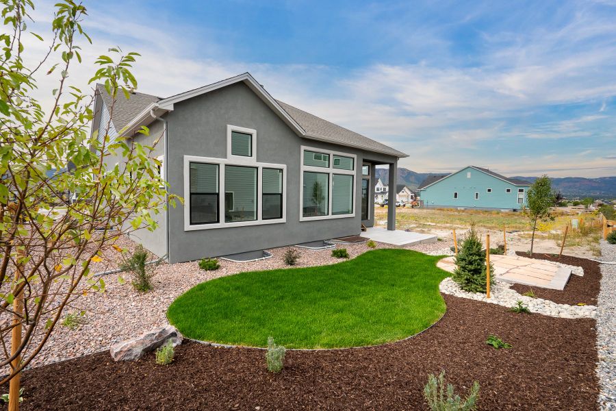 Exterior details and patio area of a home in Cloverleaf – Mountainview Collection, Monument (Image 3). Exterior details and patio area of a home in Cloverleaf – Mountainview Collection, Monument (Image 3).