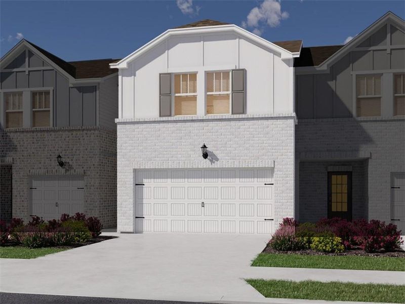 Front exterior of a new home in , Loganville, GA, highlighting curb appeal (Image 1). Front exterior of a new home in , Loganville, GA, highlighting curb appeal (Image 1).