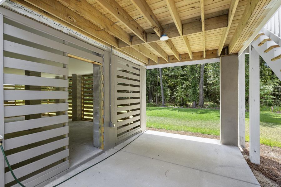 Exterior details and patio area of a home in Waterloo Estates, Johns Island (Image 22).