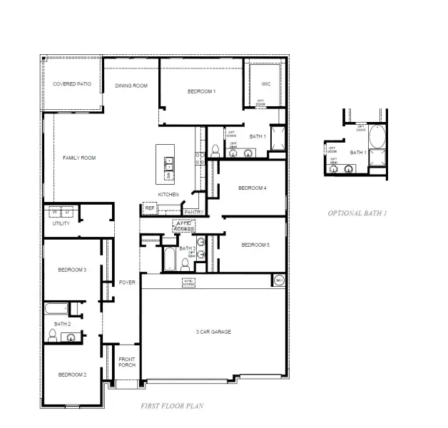 2D floor plan layout of this home in Blue Heron Estates, Beasley, TX (Image 3).