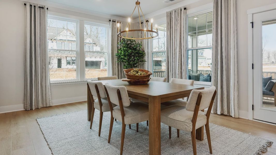 Stonefield home plan large breakfast area connecting to the kitchen and family room Stonefield home plan large breakfast area connecting to the kitchen and family room