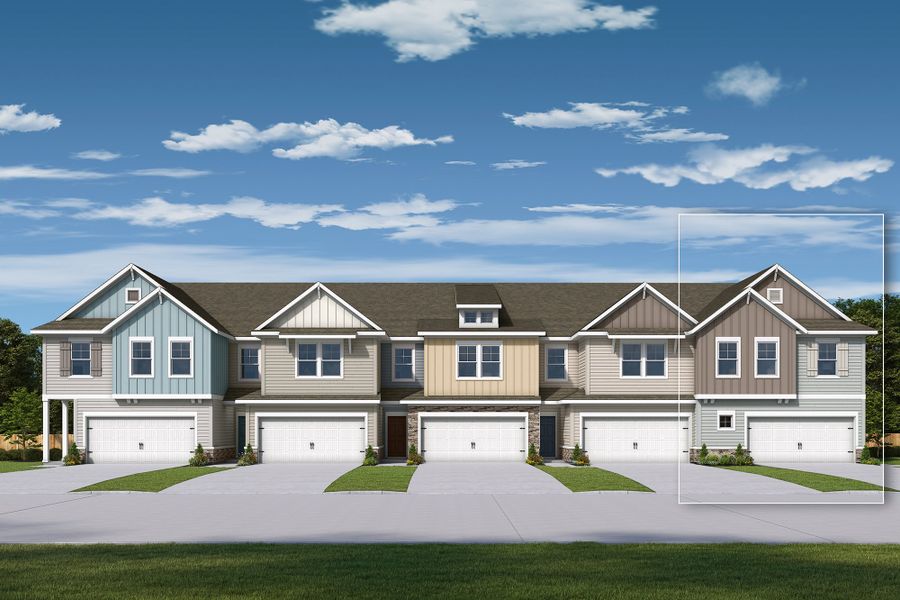 Front exterior of a new home in Westview Towns, Waxhaw, NC, highlighting curb appeal (Image 20). Front exterior of a new home in Westview Towns, Waxhaw, NC, highlighting curb appeal (Image 20).
