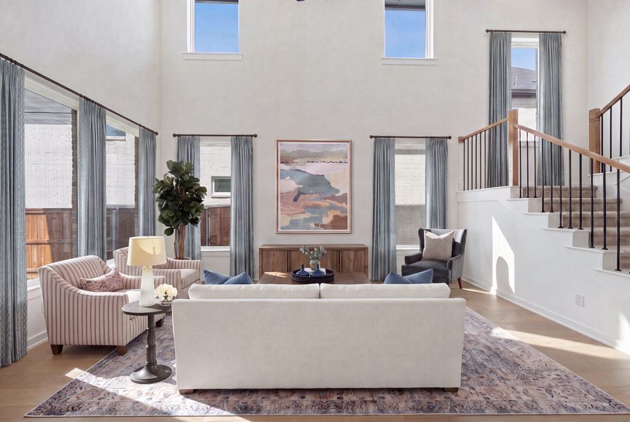 Furnished interior view inside a new home in Light Farms Brenham - 40' Lots, Celina (Image 14).