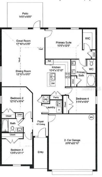 2D floor plan layout of this home in Twisted Oaks, Beverly Hills, FL (Image 5). 2D floor plan layout of this home in Twisted Oaks, Beverly Hills, FL (Image 5).
