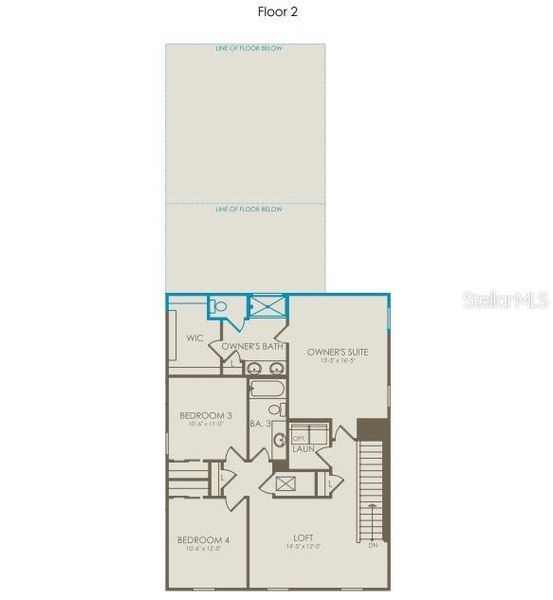 2D floor plan layout of this home in EverBe, Orlando, FL (Image 3).