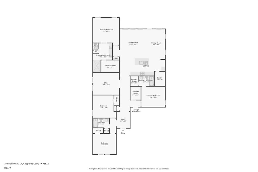 2D floor plan layout of this home in Clayton Ranch, Copperas Cove, TX (Image 4).