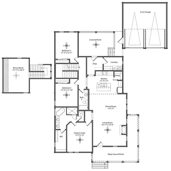 Sloan III, Front Entry Detached Garage