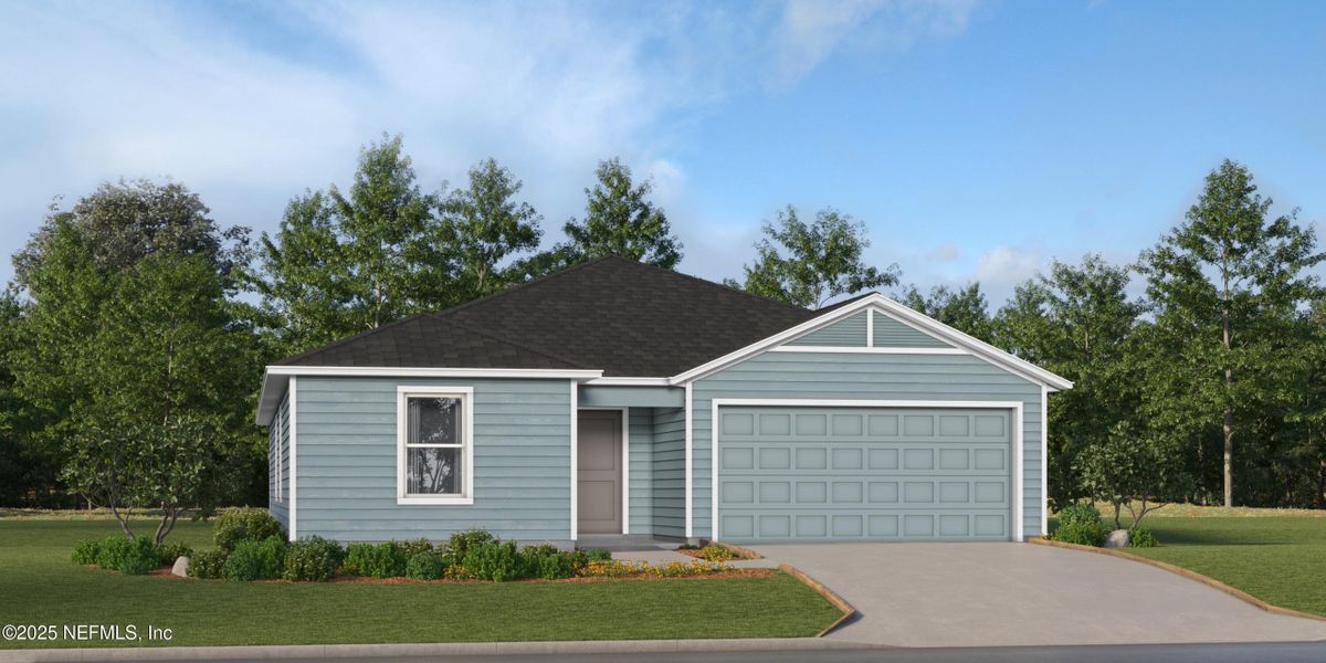 Front exterior of a new home in Kings Preserve, Jacksonville, FL, highlighting curb appeal (Image 1). Front exterior of a new home in Kings Preserve, Jacksonville, FL, highlighting curb appeal (Image 1).
