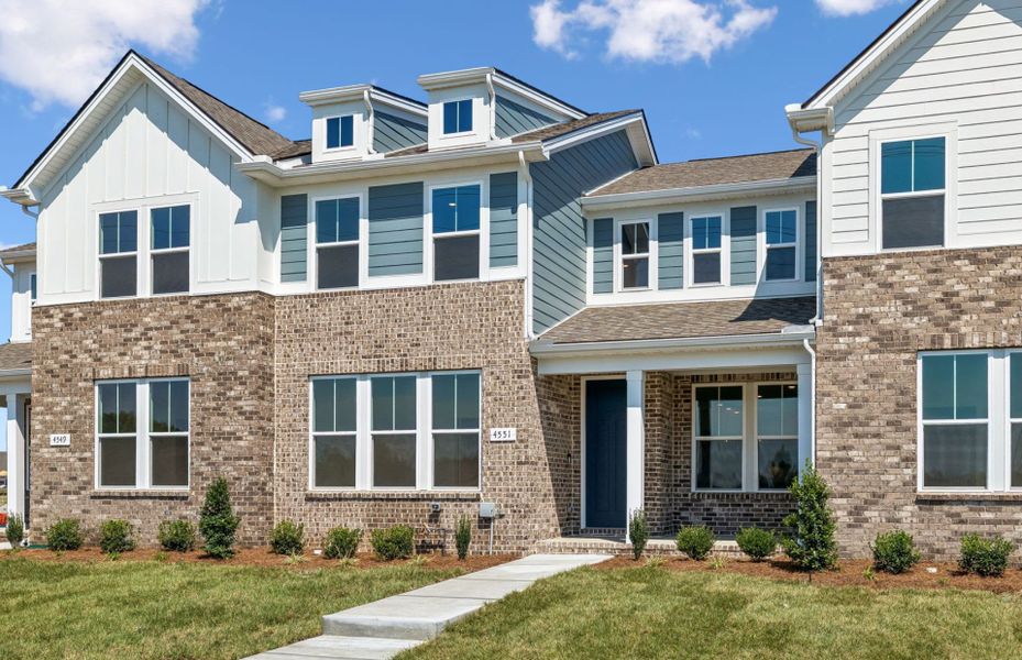 Front exterior of a new home in Bradshaw Farms Reserve, Mount Juliet, TN, highlighting curb appeal (Image 23). Front exterior of a new home in Bradshaw Farms Reserve, Mount Juliet, TN, highlighting curb appeal (Image 23).