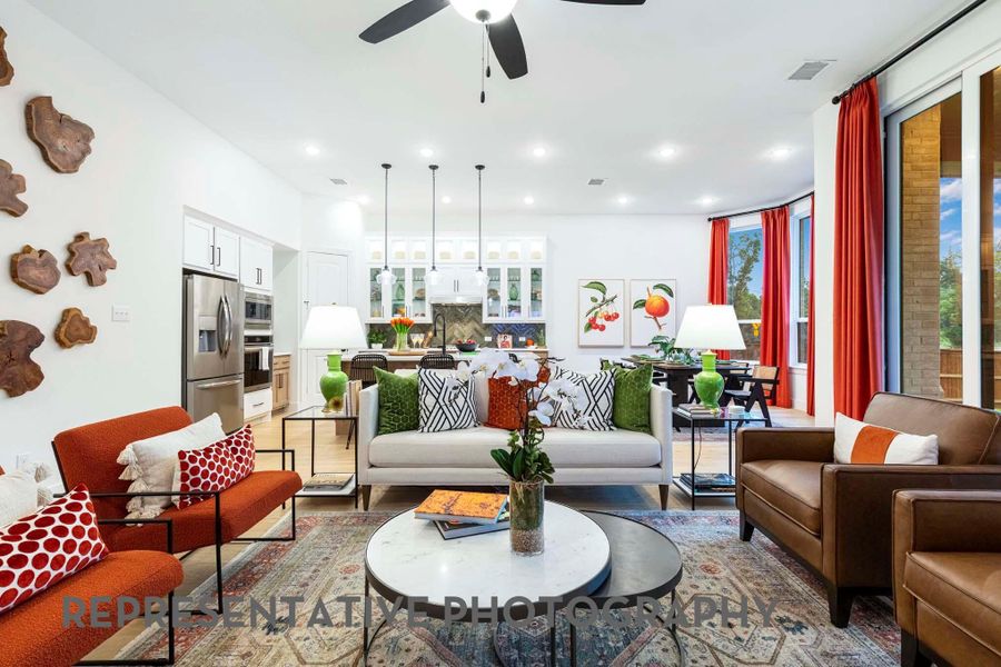 Furnished interior view inside a new home in 6 Creeks at Waterridge, Kyle (Image 6).