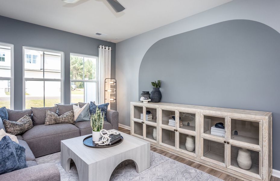 Furnished interior view inside a new home in Exchange at 401, Raleigh (Image 8).
