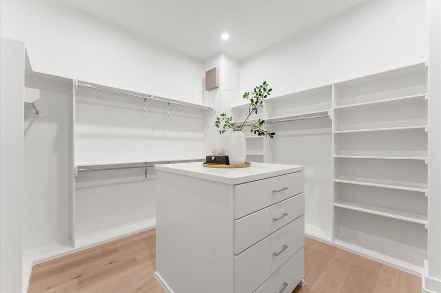 Primary closet second view Primary closet second view