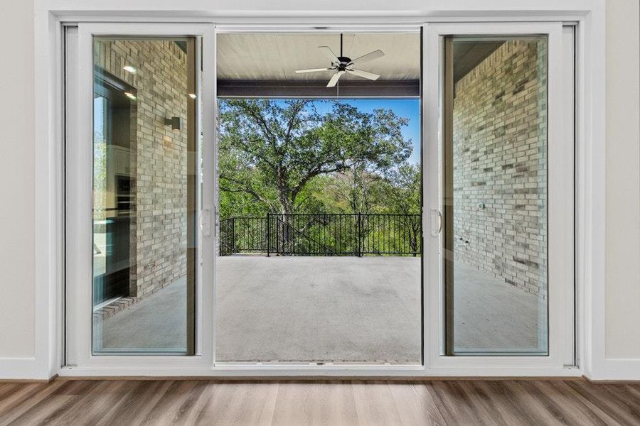 Exterior details and patio area of a home in Double Eagle Ranch, Cedar Creek (Image 4). Exterior details and patio area of a home in Double Eagle Ranch, Cedar Creek (Image 4).
