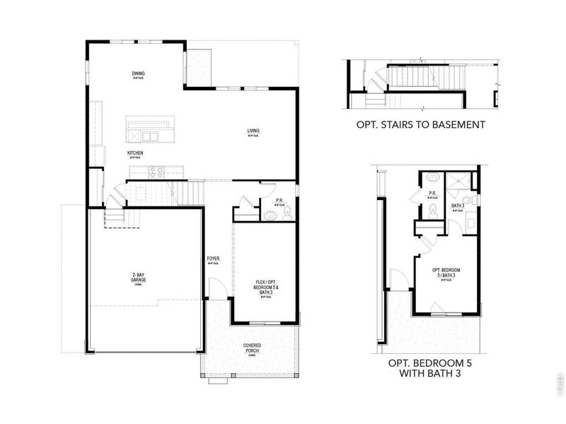 2D floor plan layout of this home in Granary, Johnstown, CO (Image 3).