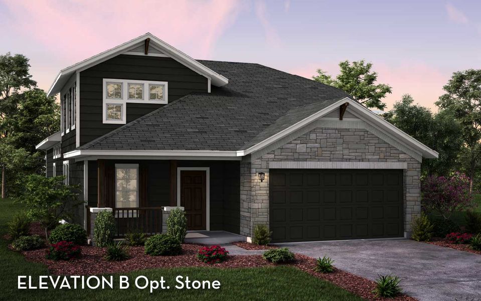 Representative exterior photo of a completed home built from the Chinook by CastleRock Communities in Hughes Landing, Dickinson, TX (Image 4).