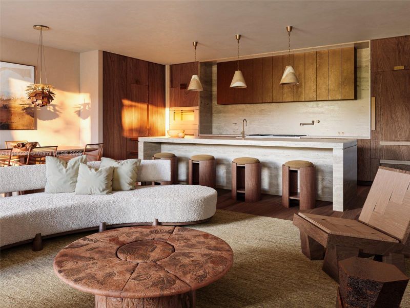 Furnished interior view inside a new home in , Miami (Image 3).