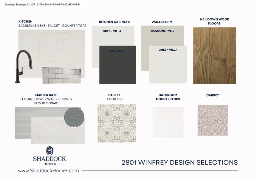Sample of building materials used in homes in Brookhollow West, Prosper (Image 3). Sample of building materials used in homes in Brookhollow West, Prosper (Image 3).