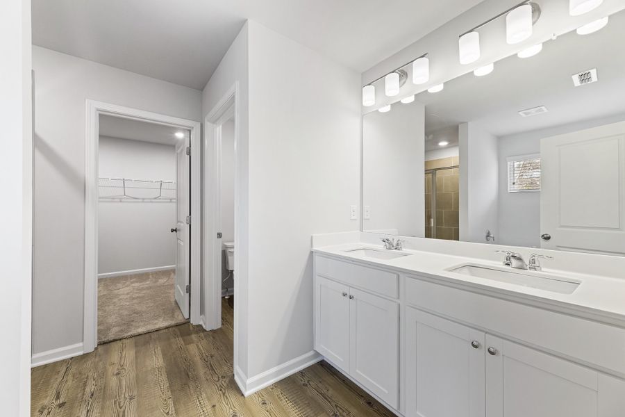 A bathroom with white cabinets. A bathroom with white cabinets.