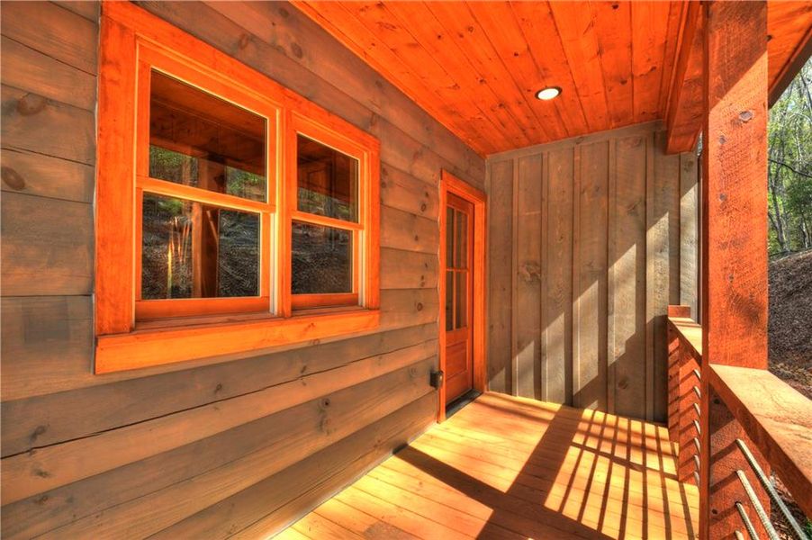 Exterior details and patio area of a home in , Ellijay (Image 29).