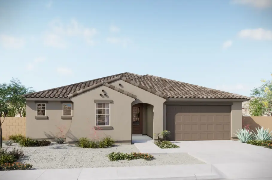 Representative exterior photo of a completed home built from the Burgundy by Mattamy Homes in Covena Pointe, Vail, AZ (Image 4).