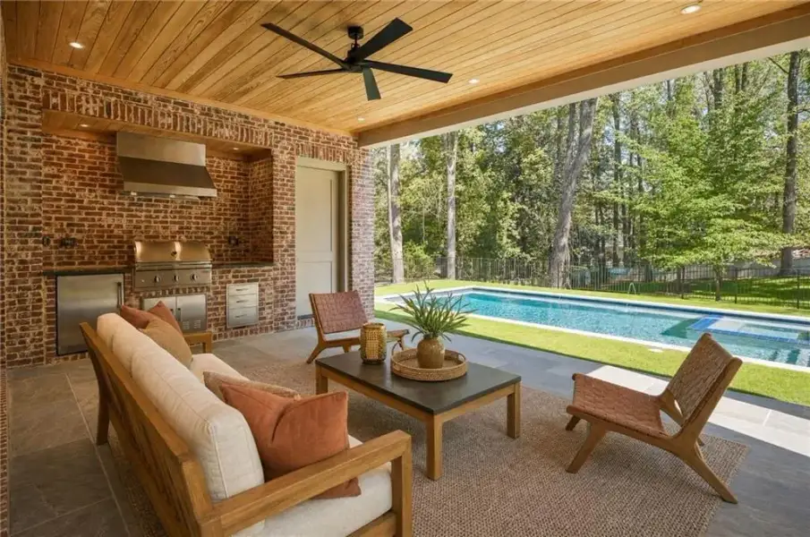 Exterior details and patio area of a home in , Atlanta (Image 28).