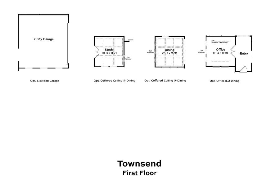 2D floor plan layout for the Townsend by DRB Homes in Reserve at Crowthorne, Zebulon, NC (Image 5).
