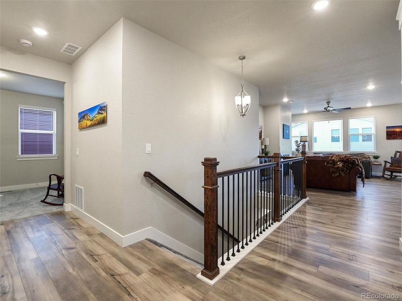 hallway to office and stairs to Basement
