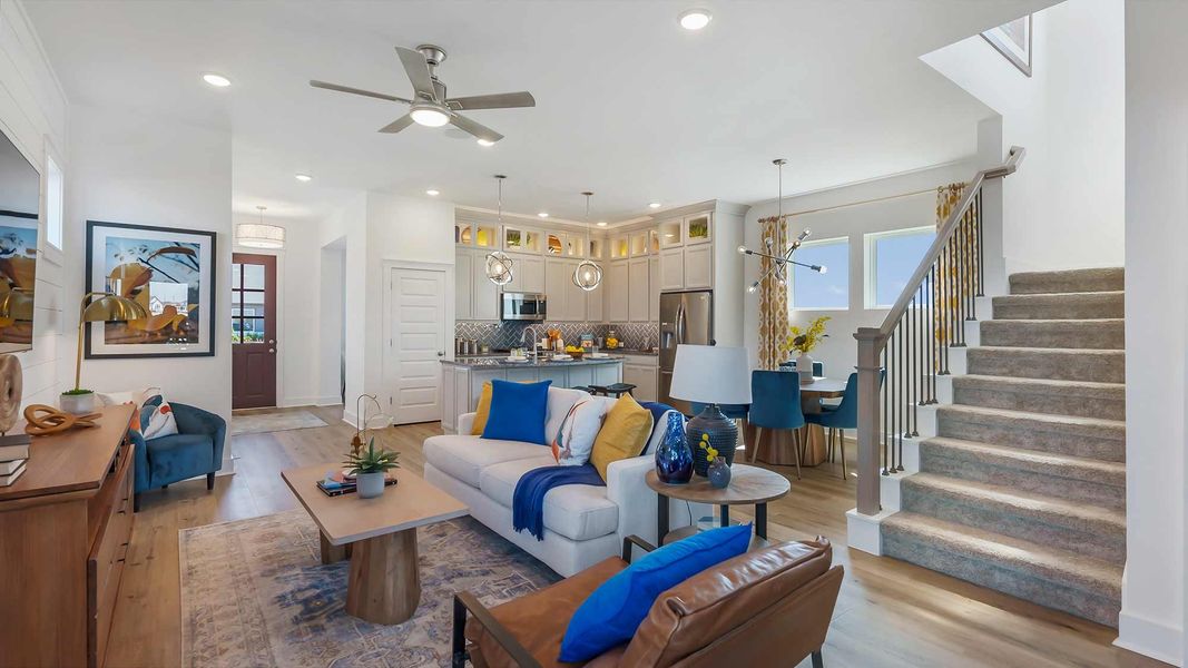 Furnished interior in a model home at Emerald Heights at Bridgeland Central – 35’ Alley in Cypress (Image 15). Furnished interior in a model home at Emerald Heights at Bridgeland Central – 35’ Alley in Cypress (Image 15).