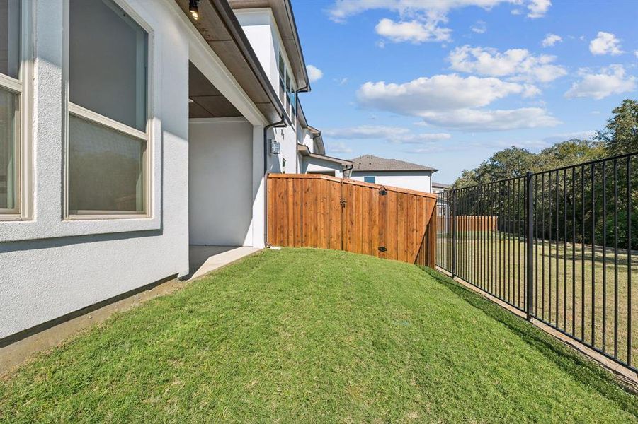 Each unit has its own backyard.