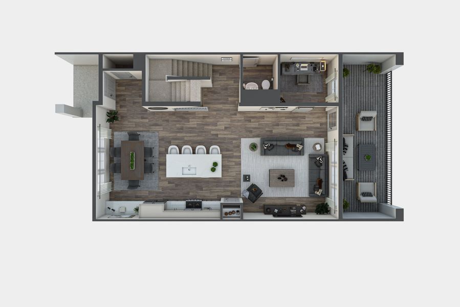 2D floor plan layout for the M by Tri Pointe Homes in Candelas Townhomes, Arvada, CO (Image 3).