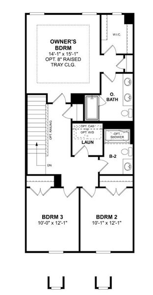 2D floor plan layout for the Wylie II by M/I Homes in Bellamore, York, SC (Image 3).
