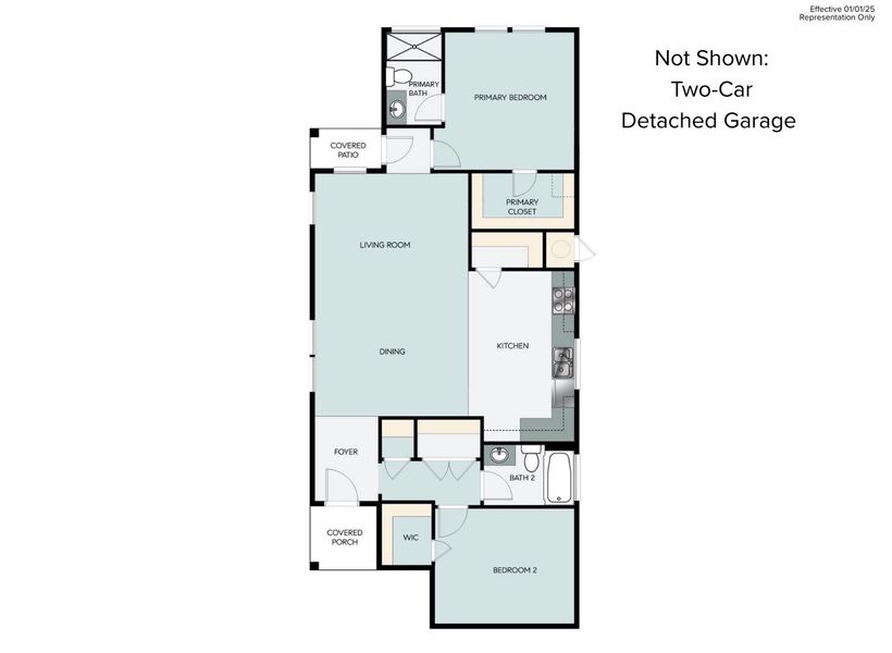 2D floor plan layout of this home in Casetta Ranch, Kyle, TX (Image 4).