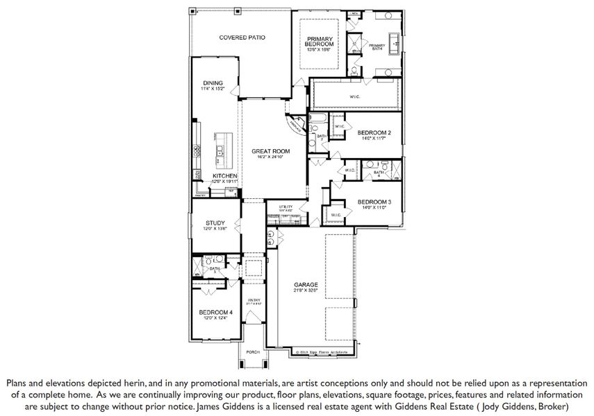 2D floor plan layout of this home in The Hollows, Jonestown, TX (Image 5).