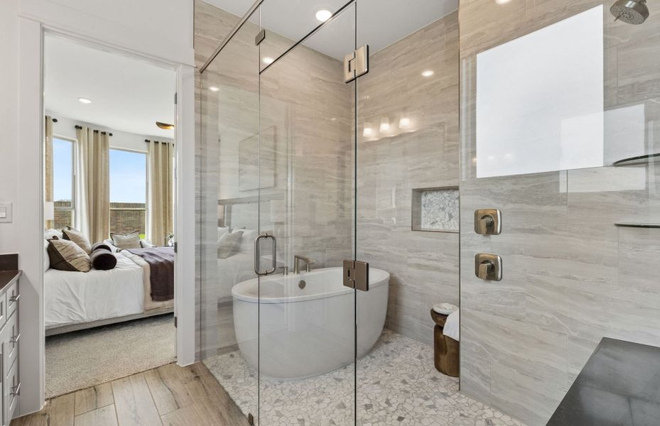 Representative furnished interior of a home built from the Iredell by Pulte Homes in Katy Court, Katy (Image 19).