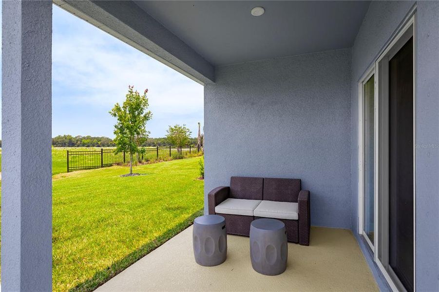Exterior details and patio area of a home in Reserve at Lake Meadows, Ocoee (Image 3). Exterior details and patio area of a home in Reserve at Lake Meadows, Ocoee (Image 3).