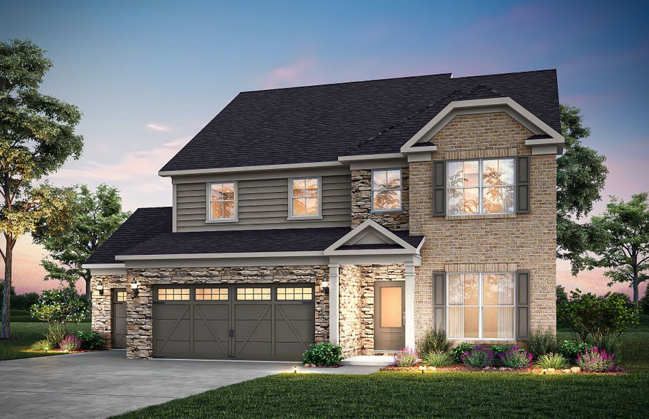 Representative exterior photo of a completed home built from the Continental by Pulte Homes in Rose Creek, Cumming, GA (Image 22).