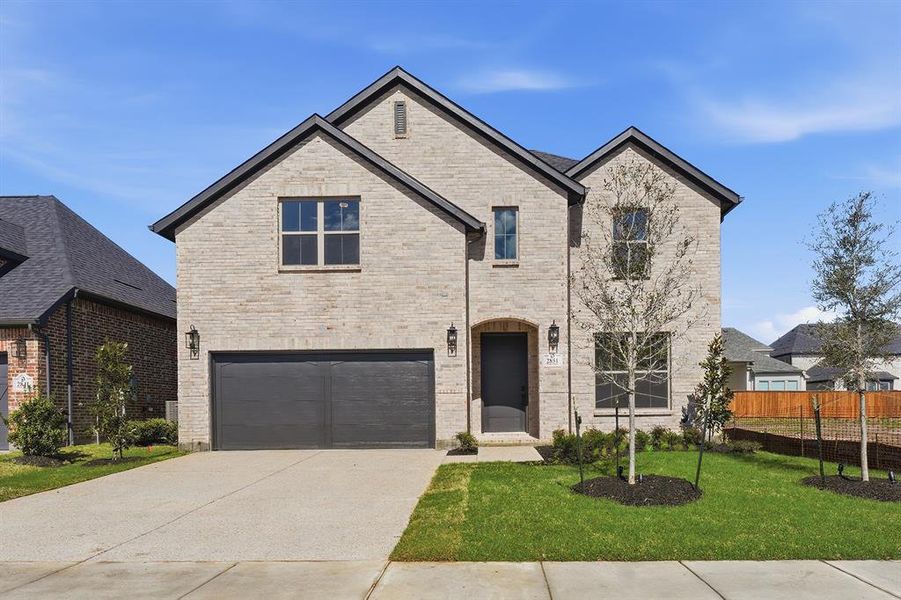 Front exterior of a new home in Brookhollow West, Prosper, TX, highlighting curb appeal (Image 24). Front exterior of a new home in Brookhollow West, Prosper, TX, highlighting curb appeal (Image 24).