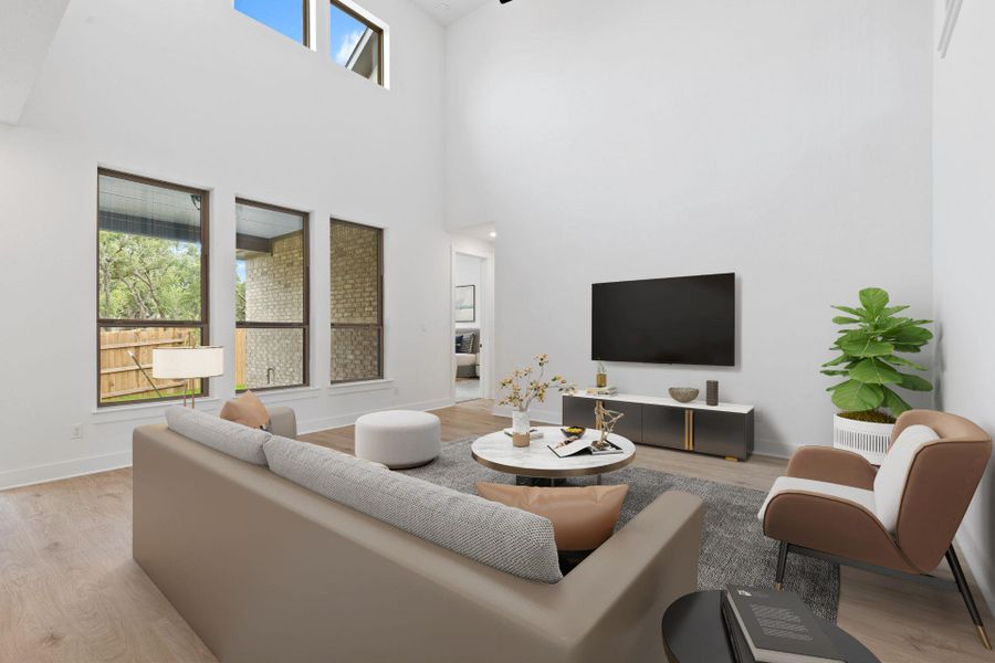 Open Concept Family Room - Virtually Staged