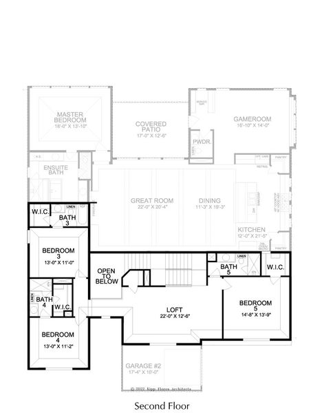 2D floor plan layout for the Lexington by Landon Homes in Lexington Frisco, Frisco, TX (Image 2).