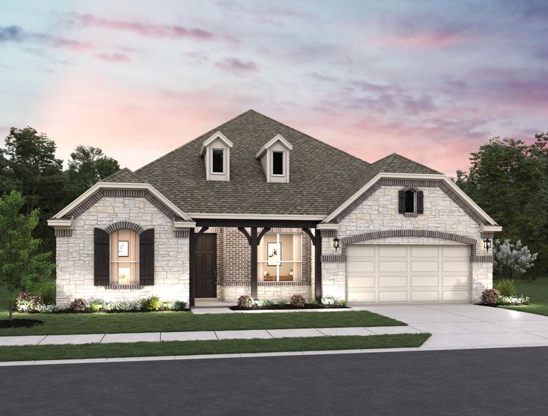 Representative exterior photo of a completed home built from the Blanco by Ashton Woods in Saddlebrook Ranch, Schertz, TX (Image 1). Representative exterior photo of a completed home built from the Blanco by Ashton Woods in Saddlebrook Ranch, Schertz, TX (Image 1).