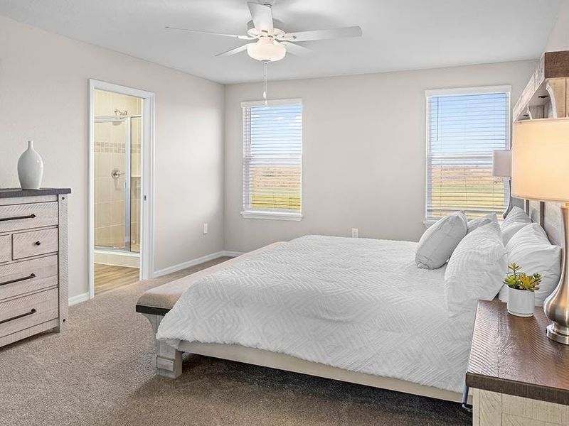 Rest and relaxation await in your private owner`s suite - Wesley II by Highland Homes Rest and relaxation await in your private owner`s suite - Wesley II by Highland Homes