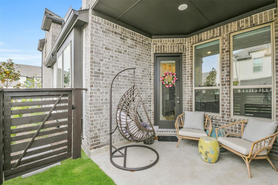 Exterior details and patio area of a home in Bridgeland, Cypress (Image 22). Exterior details and patio area of a home in Bridgeland, Cypress (Image 22).