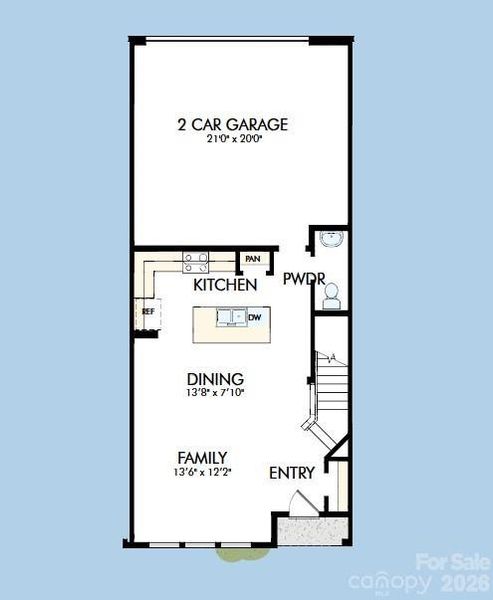 2D floor plan layout of this home in Westwood Reserve, Charlotte, NC (Image 3).