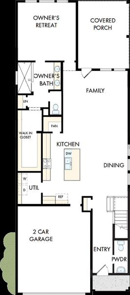 2D floor plan layout of this home in Mayfair - Select Garden Series, New Braunfels, TX (Image 2).