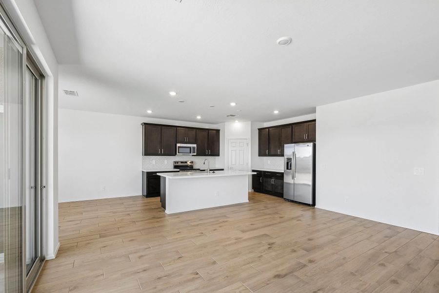 Great room and kitchen