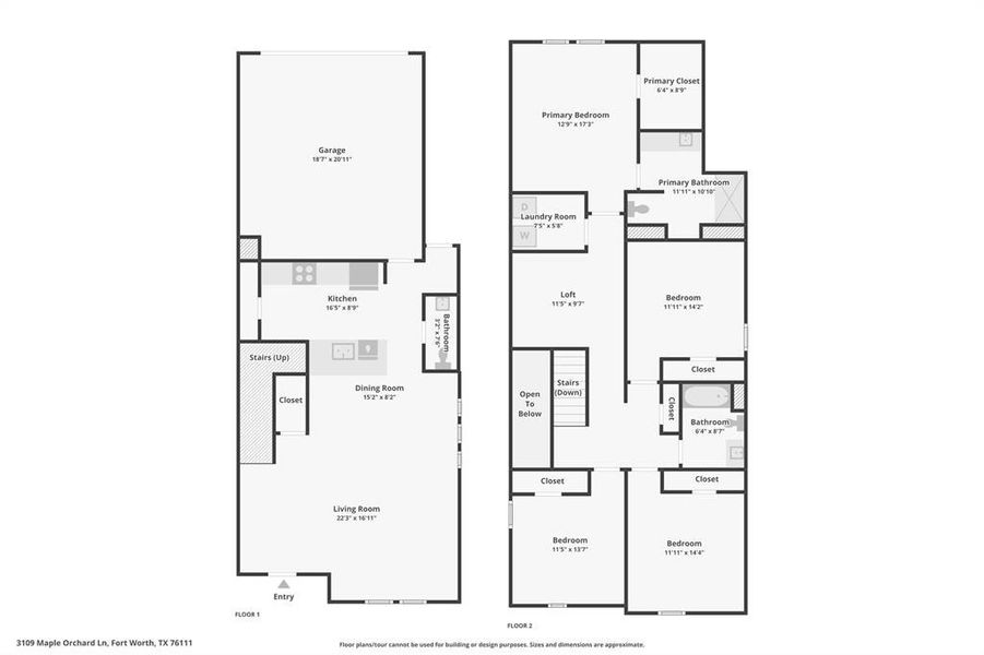 2D floor plan layout of this home in , Fort Worth, TX (Image 5).