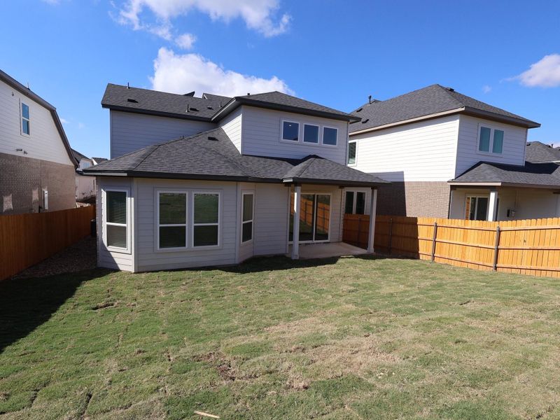 Exterior details and patio area of a home in Cedar Brook, Leander (Image 21).