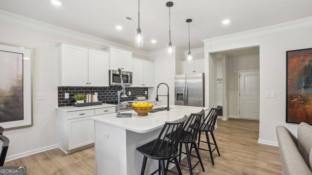 Furnished interior view inside a new home in Cobblestone Crossing Commons, Warner Robins (Image 11). Furnished interior view inside a new home in Cobblestone Crossing Commons, Warner Robins (Image 11).
